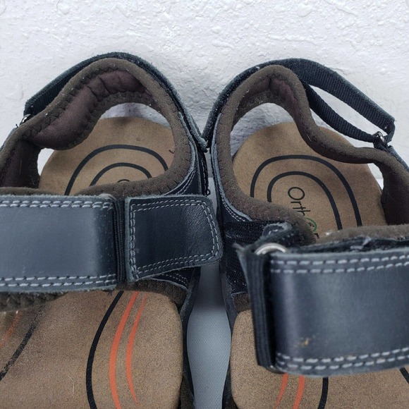 Orthofeet Black Cambria Diabetic Sandals Mens Comfort Shoes Walking - Picture 3 of 13